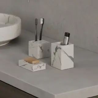 Dea Design Marble Мыльница настольная, 8х3хh13см., из мрамора, цвет: Statuario White