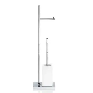 Decor Walther DW 6710 Напольная стойка 73см., с ершиком и бумагодержателем, фарфор, цвет: хром / белый