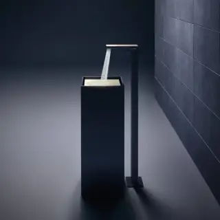 Axor MyEdition Смеситель для раковины, напольный, на 1 отв., излив 245мм, с донным клапаном, внешняя часть, цвет: хром/зеркальное стекло