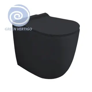 Simas Vignoni Унитаз напольный 56х36,5см., безободковый, слив универсальный, смыв TORNADO (green vertigo), цвет: antracite matt