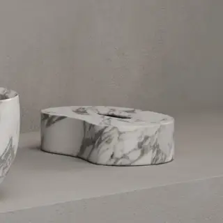 Dea Design Marble Контейнер для салфеток, 29.8х19.4хh7.5см., настольный, из мрамора, цвет: Statuario White