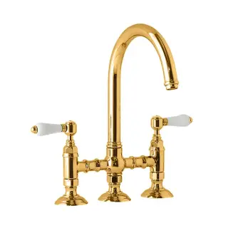 Nicolazzi El Capitan Смеситель для кухни, на 4 отв., с вытяжным ручным душем, цвет: Gold