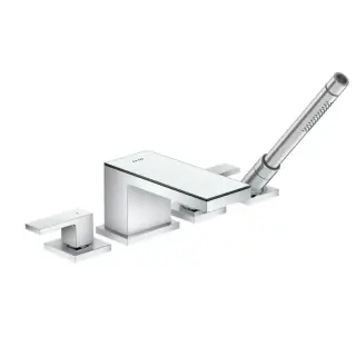 Axor MyEdition Смеситель для ванны, на 4 отв, излив 200мм, внешняя часть, цвет: хром/зеркальное стекло