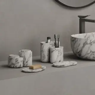 Dea Design Marble Стакан настольный, 15х10хh15см., из мрамора, цвет: Statuario White