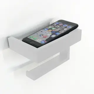 3SC SK Держатель тб с полочкой, цвет: белый матовый