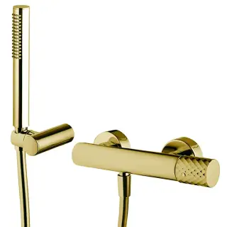 Fima Carlo Frattini Spillo Tech Смеситель для душа, настенный, с ручным душем, цвет: золото
