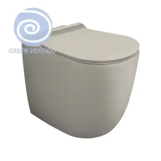 Simas Vignoni Унитаз напольный 56х36,5см., безободковый, слив универсальный, смыв TORNADO (green vertigo), цвет: sabbia matt