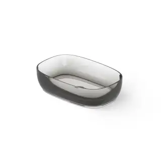 Dea Design Washbasins Раковина 55х36х14см., накладная, без отв., Glasstech, прозрачная смола, цвет: Smoky Black R4