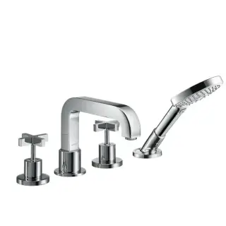 Axor Citterio смеситель для ванны, ручки крестом в щитке, на 4 отв. внешняя часть, цвет: хром