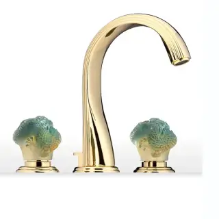 THG  Dragon Jade Смеситель для раковины, 3 отв., цвет: золото/хрусталь