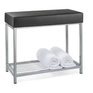 Decor Walther DW 77 Скамья с полочкой 60x30x52см, напольная, цвет: хром / черный