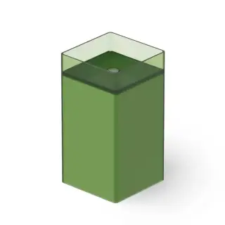 Dea Design Pedestal Basin Раковина 40х40х85см., напольная, без отв., Glasstech, прозрачная смола, цвет: Emerald R3