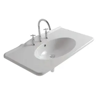 Globo Paestum Раковина 100х55х20 см, с 1 отв., цвет: белый