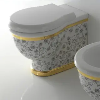 Globo Paestum Унитаз напольный пристенный 57х38см, слив универсальный, с комплектом креплений, цвет: Field A35