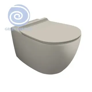 Simas Vignoni Унитаз подвесной 56х36,5см., безободковый, смыв TORNADO (green vertigo), цвет: sabbia matt