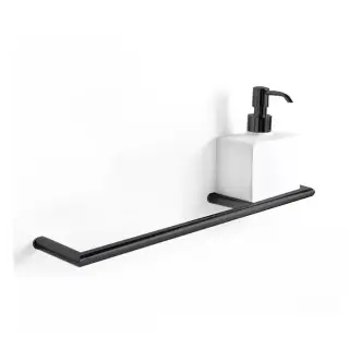 3SC Guy Полотенцедержатель и дозатор, 40см., справа, подвесной, композит Solid Surface, цвет: белый матовый/черный матовый