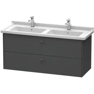 Duravit  Brioso Тумба подвесная, 122x46.9х56.3см, с раковиной, с 2 выдвижными ящиками, цвет: графит матовый