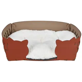 ADJ Лежанка Cat, 60x42xH15 см., цвет: коньяк/бордо