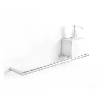 3SC Guy Полотенцедержатель и дозатор, 40см., справа, подвесной, композит Solid Surface, цвет: белый матовый/белый матовый
