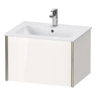 Duravit XViu Тумба подвесная 61x48x40см, с раковиной, 1 ящик, цвет: белый глянцевый/champagne matt