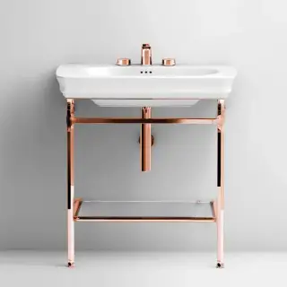 Artceram Civitas Металическая структура Quadra 55х44хh80,5см, полка стекло, напольная, цвет: розовое золото