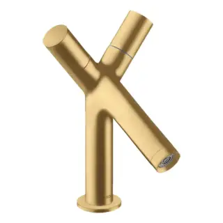 Axor Starck Cмеситель для раковины 80, на 1 отв., с донным клапаном, цвет: шлифованное золото