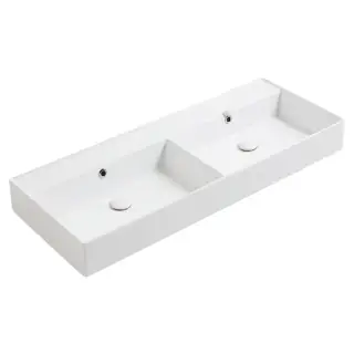 Simas Agile Раковина двойная 121х46см., подвесная, без перелива, без отв., цвет: белый