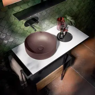 Kerasan Nolita Раковина-чаша 40х15 см, без отв., цвет: Borgogna matt