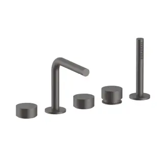 Fantini AF/21 Набортный смеситель для ванны, 5 отв., излив: 155 мм, цвет: Matt Gun Metal PVD