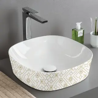 Artceram Ghost Раковина &Oslash;42 см, без отв., без перелива, на столешницу, цвет: белый глянцевый, декор: El moro