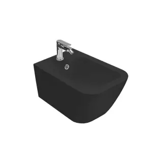 Globo Stone Биде подвесное 52х36 см, 1 отв. под смеситель, системой скрытого крепежа, цвет: черный матовый