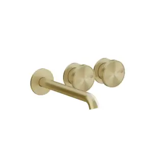 Gessi Origini Смеситель для раковины встраиваемый с изливом на 3 отв, цвет: Brushed Brass PVD