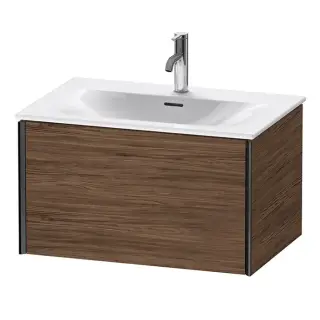 Duravit XViu Тумба подвесная 71x48x39.7см, с раковиной, 1 ящик, цвет: walnut dark/черный матовый