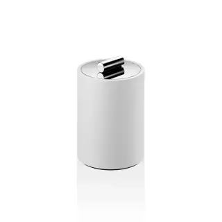 Decor Walther Stone DMD S Баночка универсальная 11x8см, с крышкой, настольная, цвет: белый / хром