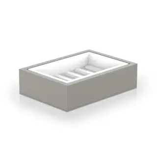 Decor Walther Brownie STS Мыльница настольная, искусственная кожа, цвет: тауп/белый