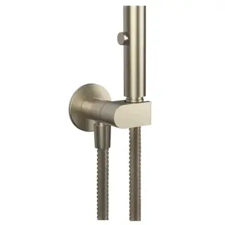 Gessi Eleganza Гигиенический душ с настенным держателем, подводом воды и шлангом 125см., цвет: Finox Brushed Nickel