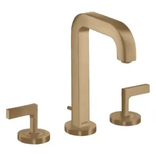 Axor Citterio Смеситель для раковины 170, на 3 отв., ручка: рычаг, с донным клапаном, цвет: шлифованная бронза