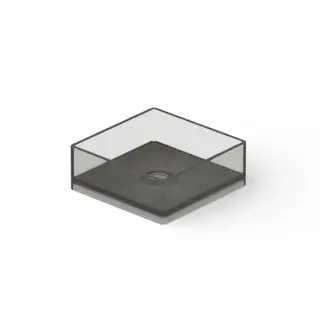 Dea Design Washbasins Раковина 40х40х15см., накладная, без отв., Glasstech, прозрачная смола, цвет: Smoky Black R4
