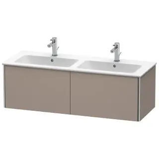 Duravit XSquare Тумба подвесная, 128х47.8х40см, с раковиной, с 2 выдв ящик, цвет: базальт матовый