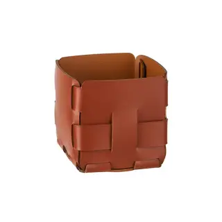 Colombo Adj Корзинка Mini Bottega, 12x12H13 см, цвет: бордо/коньяк