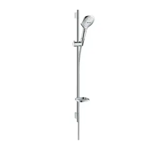 Hansgrohe Raindance Select E Душевой набор: штанга 90см., ручной душ 120, 3jet (Rain, RainAir, WhirlAir), EcoSmart, мыльница, шланг, цвет: белый/хром