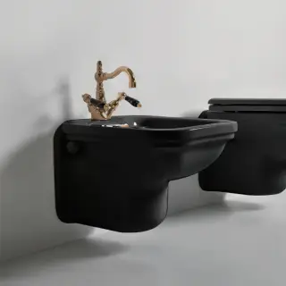 Kerasan Waldorf Биде подвесное с 1 отв. под смеситель 55х37см, цвет: черный/бронза