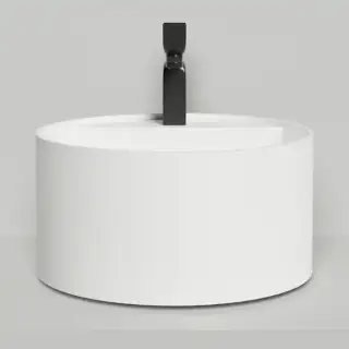 Salini Armonia Round Top 02 Раковина накладная 45х45х25см., с 1 отв. мат-л: S-Stone, цвет: белый  матовый