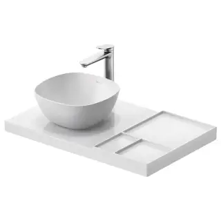 Duravit Aurena Керамическая консоль подвесная 80x50см., левая, HygieneGlaze, цвет: белый глянец
