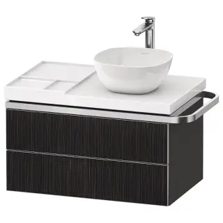 Duravit Aurena Тумба подвесная под раковину 78.4x80.2x49.2см, цвет: графит матовый/шпон черное дерево