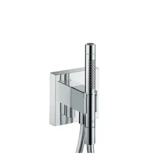 Axor Набор ручного душа: лейка с 2мя режимами, шланг 1,25 м, водорозетка, держатель лейки, цвет: хром (наружная часть)