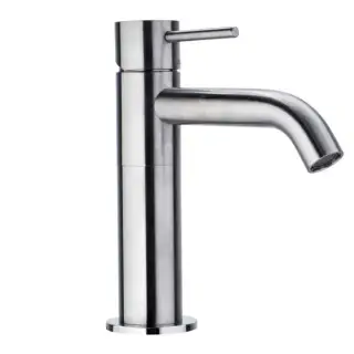 Bossini Inox Однорычажный Смеситель для раковины на 1 отв., из нержавеющей стали без донного клапана, цвет: Сатинированная нержавеющая сталь