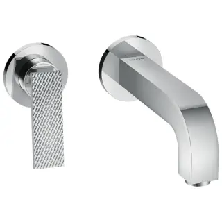 Axor Citterio Смеситель для раковины, встраиваемый, излив 220 мм, с розетками, с текстурой, внешняя часть, цвет: хром