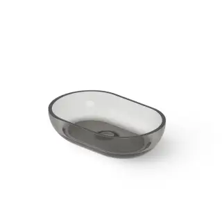 Dea Design Washbasins Раковина 58х38х14см., накладная, без отв., Glasstech, прозрачная смола, цвет: Smoky Black R4