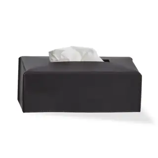 Decor Walther Nappa Коробка для салфеток, настольный, натуральная кожа, цвет: черно-коричневый